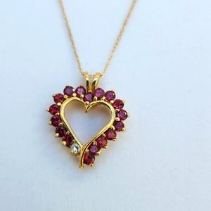 Heart gemstone necklace